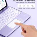 Harvopu for iPad Air 13 Inch & Pro 12.9 Case with Keyboard - Multi-Touch Trackpad, 7 Colors Backlit, Detachable Keyboard Cover for iPad Pro 12.9 (6th, 5th, 4th, 3rd gen), Air 13 M4/M3/M2 (Purple)
