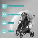 Universal Pram Rain Cover, Universal Rain Cover for Stroller with Window, Double Zip and Ventilation Holes, Free from Harmful Substances, Double Waterproof