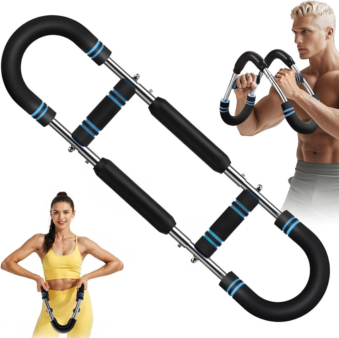Twister Arm Trainer - Adjustable Resistance Arm & Chest Exerciser, Portable Forearm Strengthener with Detachable Design, Power Twister Bar for Home Gym, Outdoor & Office Workout (90-150lbs)