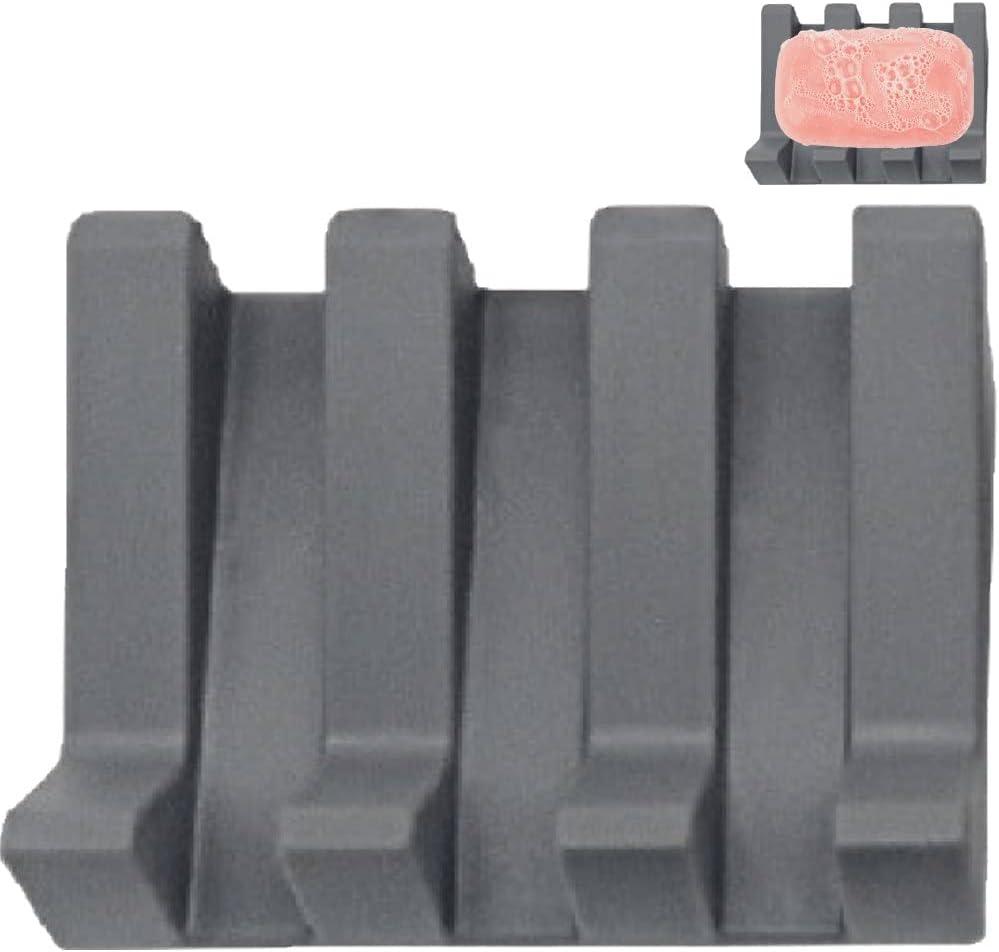 Silicone Soap Dish Self Draining Soap Dish Shower Waterfall Bar Soap Holder Tray with Drain Soap Saver for Kitchen Bathroom Accessories