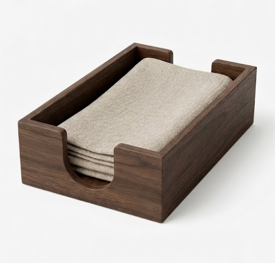 Wooden Guest Towel Tray Storage