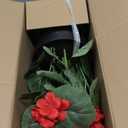 Briful Artificial Geranium Potted Plant  16 Tall, Realistic Silk Flowers with Vibrant Green Leaves, Red Geraniums Fake Flowers for Outdoors Valentine's Day Home Dcor, Farmhouse Office Tables Decor