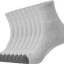 WANDER Men's Athletic Ankle Socks 8 Pairs Thick Cushion Running Socks for Men & Women Cotton Socks 7-9/ 9-12/ 12-15 (8 Pair Grey, Shoe Size: 9-12)