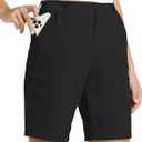 Willit Women's 10" Hiking Cargo Shorts Stretch Golf Active Long Shorts Quick Dry Outdoor Summer Shorts (XX-Large, Black)