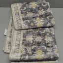 Ileading Hallway Runner Rug 2x10 Vintage Boho Floral Non Slip Longer Kitchen Floor Mat Machine Washable Carpet Non-Shedding Soft Faux Wool Throw Rug for Entryway Bedroom Livingroom(Grey&Brown)