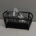 Kitchen Sink Organizer Caddy, 2 Tier Sink Caddy Organizer with High Brush Holder, Rust-Proof Countertop Rack (Black 10.6 * 4.3 * 5.7") for Kitchen Accessories & Dish Brushes