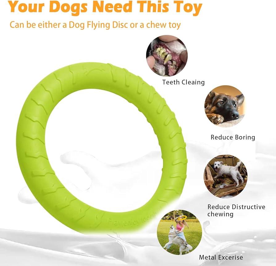 PetSpy Dog Training Ring for Outdoor Fitness Floatable Pulling Toy and Flying Disc Interactive Play Tool for Small Medium Large Dogs