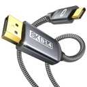 USB C to DisplayPort 1.4 Cable WARRKY 6FT | 8K@60Hz, 4K@240Hz | Stable Gold-Plated | Aluminum Type-C to Display Port (DP) Cord, Thunderbolt 4/3 Compatible for iPhone 15 Pro, MacBook Pro/Air, iPad, XPS (Light Grey)