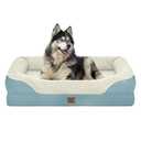 Chez Paw XXL Orthopedic Dog Bed for Extra Large Dogs, Extra Thick Egg-Crate Foam Waterproof Pet Couch with Removable Washable Cover, 4-Sided Bolster & Non-Slip Bottom, Brown 45"x35"x7.5"
