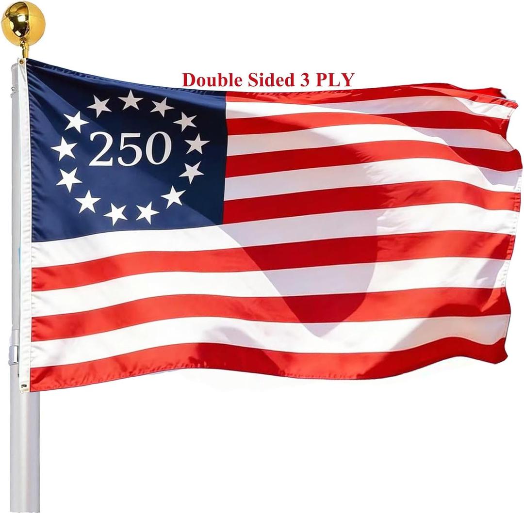 250 Anniversary USA Betsy Ross Flag 3x5 Outdoor Double Sided- Patriot 1776 2026 250th Commomorative Flags 3 Ply Heavy Duty with Brass Grommets Decoration for Outside