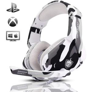 PHOINIKAS Gaming Headset for PS4, Xbox One, PC, Laptop, Mac, Nintendo Switch, 3.5MM PS4 Headset with Mic, Over Ear Headset, Noise-Cancelling Headset, Bass Surround, LED Light, Comfort Earmuff - Camo