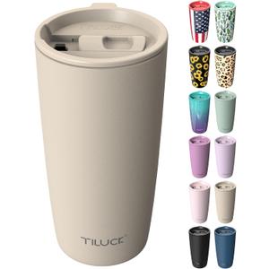 TILUCK 20 oz Insulated Tumbler with BPA-Free Lid, Stainless Steel Vacuum Travel Coffee Mug, Double Wall Coffee Tumbler20ozMatte MistyGray