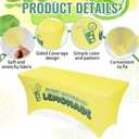 Foxtell Lemonade Stand Tablecloth, 6FT Polyester Stretch Table Cover with Fresh Squeezed Lemonade Print, Waterproof Table Cover for Lemonade Stands, Summer Parties & Farmers Markets