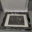 11x14 Vintage Picture Frame with Embossed Flower Design, Black Ornate Frame for 11x14 or 8x10 Pictures with White Mat, Home Decor (Black, 8x10)