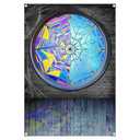 Yriujul Fabric 5x7ft Halloween Spider Web Window Photography Backdrop Horror Moon Night Vampire Gothic Background Kids Party Decorations Boys Girls Photo Props