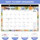 2 x Desk Calendar 2026-2027, 21-Month Calendar Runs Unitl June 2027, Large 17" x 12" Monthly Desktop & Wall Calendar for Home & Office - Botanic Whimsy
