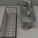 Hedume 3 Pack Metal Wire Storage Organizer Basket, 16.2" x 6.3" x 4.4" Bin Basket with Handles, Versatile Organizer for Kitchen, Pantry, Closet, Laundry Room, Cabinets, Bathroom - Black