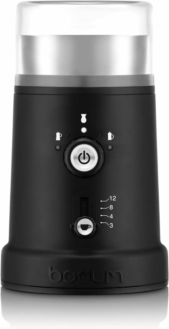 Bodum Bistro Electric Coffee Blade Grinder, Adjustable, 5 Grind Settings, 3 Ounces, Black