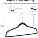 Amazon Basics Slim Velvet Non-Slip Space Saving Suit Clothes Hangers for Closet Organization, Black/Rose Gold, 50-Pack