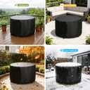 Round Patio Bar Height Table and Chair Cover 90 Inch, Outdoor Round Tall High Patio Table Cover for Patio Rounds Furniture, Patio Set Covers Waterproof Outdoor - 90 X 43 Inch, Black