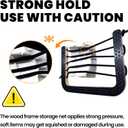 Campervan Bungee Storage Pouch  Elastic Cord Net Organizer with Wood Frame, RV Van Motorhome Interior Wall-Mounted Storage Solution (2Pcs 8.6" x 12")