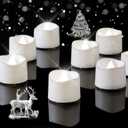 Homemory Pure White Flameless LED Tea Lights Candles, 200+Hour Battery Operated Fake Electric Votive Candles TeaLights for Christmas, DIY Mood Lighting, Party, Holiday, Funeral, Home Decor, 24-Pack