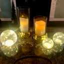 Crackle Globe LED Lamp Battery Operated , Lighted Glass Orb for Festival Christmas Decoration, Gold Mercury Glass Ball Light for Living Room Indoor (No Timer)