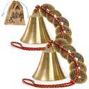 YOUEON 2 Pcs Chinese Lucky Bell for Wealth and Safe, Chinese Hanging Decor Wind Chimes with Coins for Good Luck, Peace and Success for Indoor Outdoor Patio Front Door