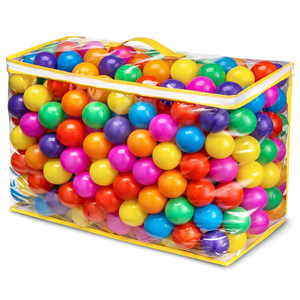 Hovenlay Ball Pit Balls Phthalate Free BPA Free Crush Proof Plastic  7 Bright Colors in Reusable Play Toys for Kids with Storage Bag