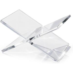 Clear Acrylic Book Stand, 12 x 8 x 6 in Open Book Display Holder, 8mm Thick X-Shape Cookbook Stand for Kitchen Counter, Coffee Table Books, Bibles, Art Books and Magazines