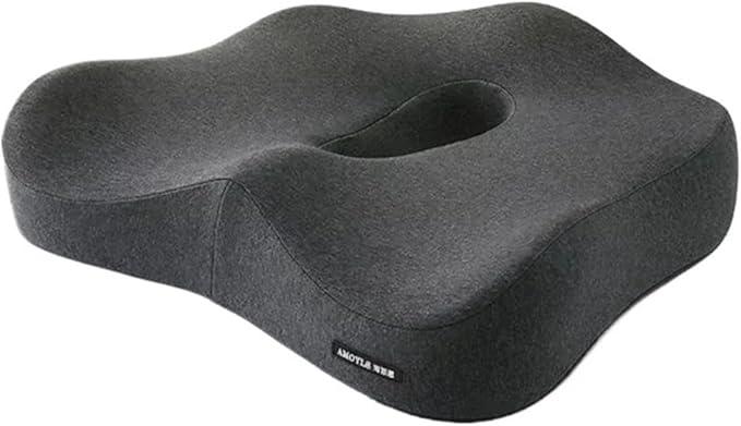 Memory Foam Office Chair Cushion Car Seat Support Waist Pillow Massage Lumbar Orthopedic Pillow Buttock Coccyx Cushion Back Pads(Ivory)