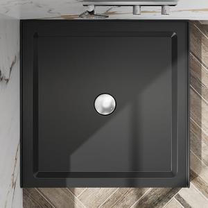 Goodyo 36" x 36" Shower Base Single Threshold Center Drain Shower Pan in Black , Drain not Included