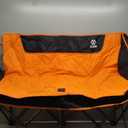 Camping Chair, Oversized Loveseat Double 2 Person Outdoor Chair with Arms, Cup Holder and Carry Bag, Heavy-Duty Collapsible Chair for Outside, Black/Orange