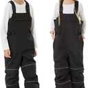 GSOU SNOW Kids Snow Bibs Boys Girls Ski Bib Snowboard Pants Insulated Waterproof Winter Overalls (Small, Black)
