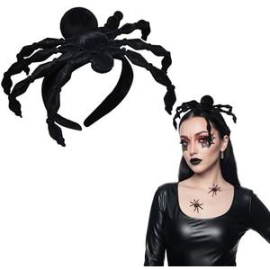 Nicky Bigs Novelties Spider Headband for Women Poseable Black Spider Hair Accessories Witch Halloween Costume Spider Headpiece Festival Cosplay Spider Accessories