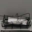 Shower Caddy Over the Door Organizer: Bath Rack Hanging Over Glass with Hooks - Storage Shelf Inside Bathroom for Shampoo - Matte Black