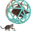 Squeaky Mouse Ball Cat Toy with Simulated Sound, 4.3in Mouse Ball Cage, Squeky Balls for Cats to Play With Indoor, Interactive Plastic Squeak Funny Toys Best for Playing Chasing Chewing Training