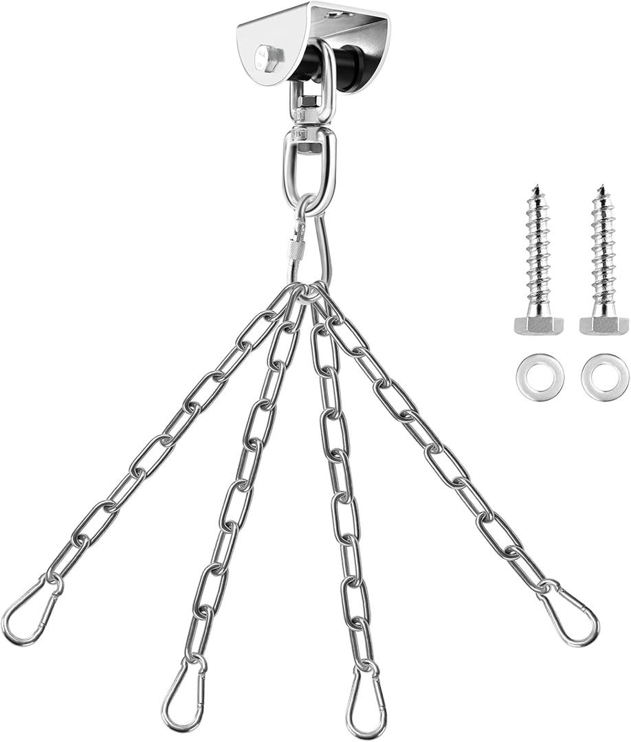 Eapele Heavy Bag Hanger, Punching Bag Mount for Ceiling 360 Swivel Wood Beam Holder for Boxing Bag, Heavy Bag, Gym Punching Bag, Speed Bag, Aerial Yoga Swing, Gymnastic Rings, Sandbag, Hammock