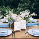 UNIQOOO 5 Pack Place Card Holders | Rustic Walnut Wood Escort Cards Display Stands | Table Number Sign & Photo Stand | Perfect for Retail Shop Cafe Home Wedding Dinner Party Events Decoration