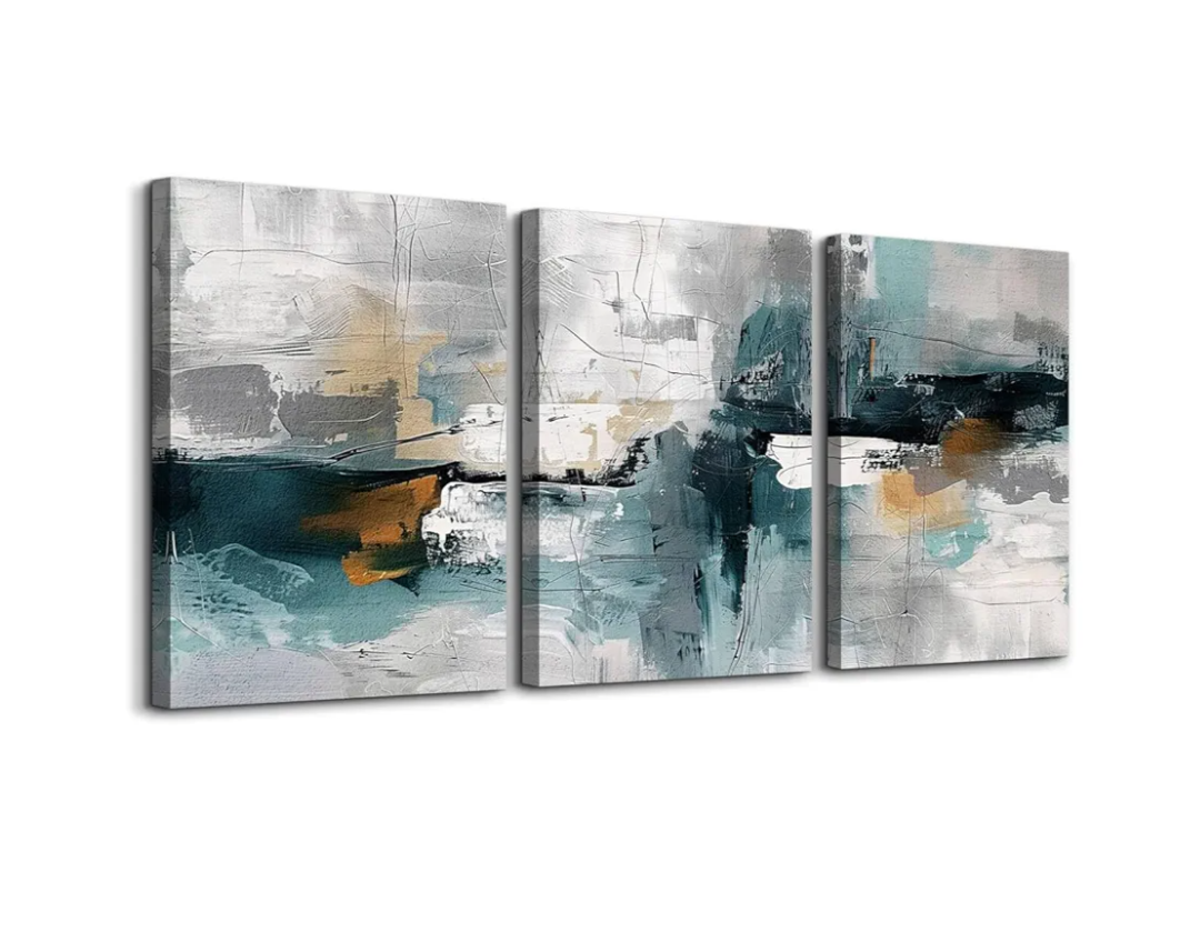 TTHYUEWS Canvas Prints Art 3 Piece Abstract Wall Art For Living Room Bedroom Wall Decor Modern Office Large Decorations Color Block Wall Paintings Pictures Artwork Minimalist Aesthetic Home Decor