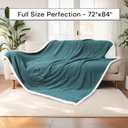 Electric Heated Blanket 72"x84" Full Size for Safe All Night Rest, Dual-Sided Microplush Sherpa for Bedroom Couch Use, 4 Heat Settings & 10 Hours Auto Off Energy Saving, Machine Washable-Teal