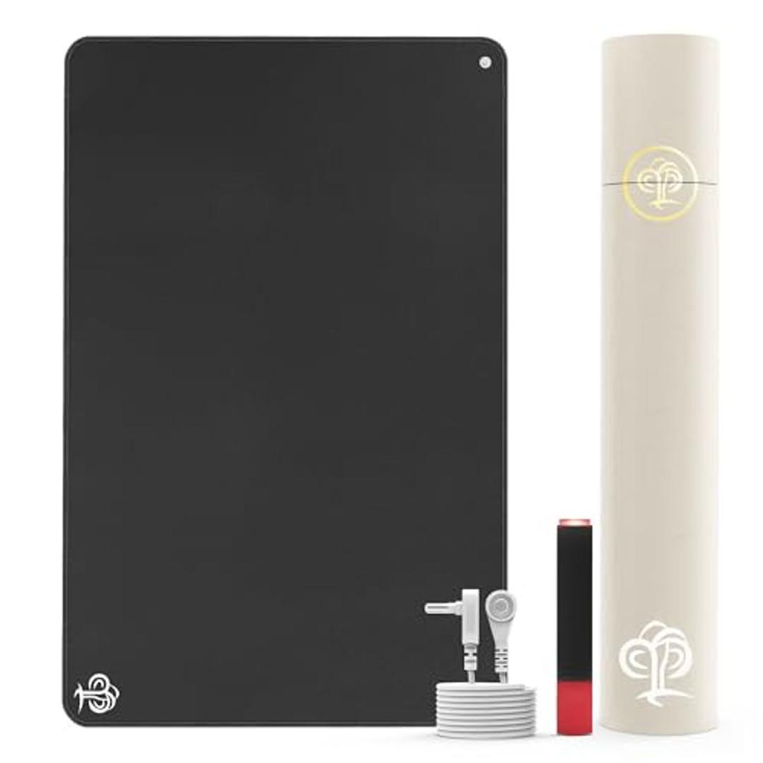 Grounding Mat for Improve Sleep, Pain Relief, Inflammation, 22.68 x 35.43 inch Earthing Mat Grounding Pad for Bed, Feet, Yoga, Working, Enjoy The Grounding Effect at House