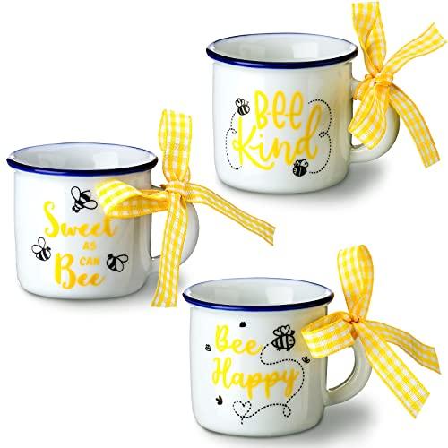 CHENGU Bee Theme Tiered Tray Decor Mini Coffee Mug Ceramic Farmhouse Coffee Station Decor for Bar Birthday Gift(Bee) CHENGU Bee Theme Tiered Tray Decor Mini Coffee Mug Ceramic Farmhouse Coffee Station Decor for Bar Birthday Gift(Bee)