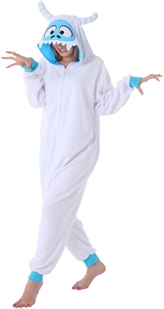 dressfan Animal Snow Monster Onesie Monster Costume Monster Pajamas Cosplay Costume (Large, White)