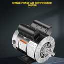 1.5 HP Air Compressor Motor, 3450 RPM Single Phase Motor, Electric Motor, 56 Frame 5/8" Keyed Shaft 115/230V, Duty-Continuous CCW Rotation, 1.88" Shaft Length for Air Compressors