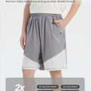 PATPAT Boys Shorts with Pockets, Quick-Dry Breathable Shorts for Running Soccer Basketball, Sports Team Uniform for Kids Teen (Gray, M)