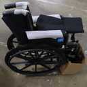 Medline Comfortable Folding Wheelchair with Swing-Back, Desk-Length Arms and Elevating Footrests, 18W x 16D Seat,