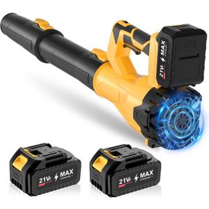 Cordless Leaf Blower, Electric Leaf Blower with Battery & Charger 24.0Ah Batteries, 6 Speed Modes, 21V Powerful Lightweight Handheld Blower for Lawn Care, Patio Cleaning, Car Drying, Dust