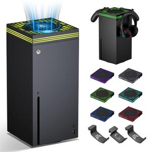 Cooling Fan for Xbox Series X, Top High Speed Dust Proof Fan Cooler System with 13 RGB Led Colorful Lights for Xbox Series X Console, Fits Horizontal or Vertical Placement