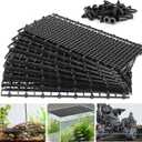 Hygger CO2 12pcs Aquarium Fish Tank Divider Filter Bottom with Bracket, Plastic Egg Crate Grid (11.6X5.7inch) for Fish Tank Separation, Bottom Filtration & DIY Aquascaping (Black, 72 Brackets)